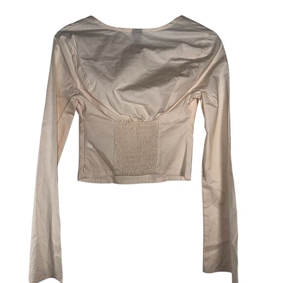 NWOT Wild Fable Poplin Milkmaid Top with Bell Sleeves Size XXS - Picture 3 of 5